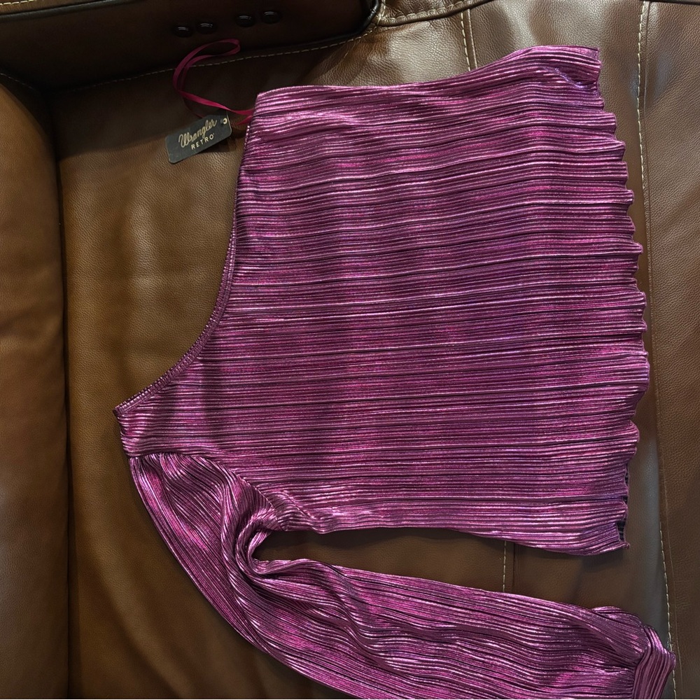 Wrangler Shimmering Purple One-Shoulder Blouse